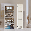 Chic White Room Divider with Shelves