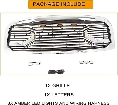 Shiny Big Horn Style Front Grill for Dodge Ram 1500