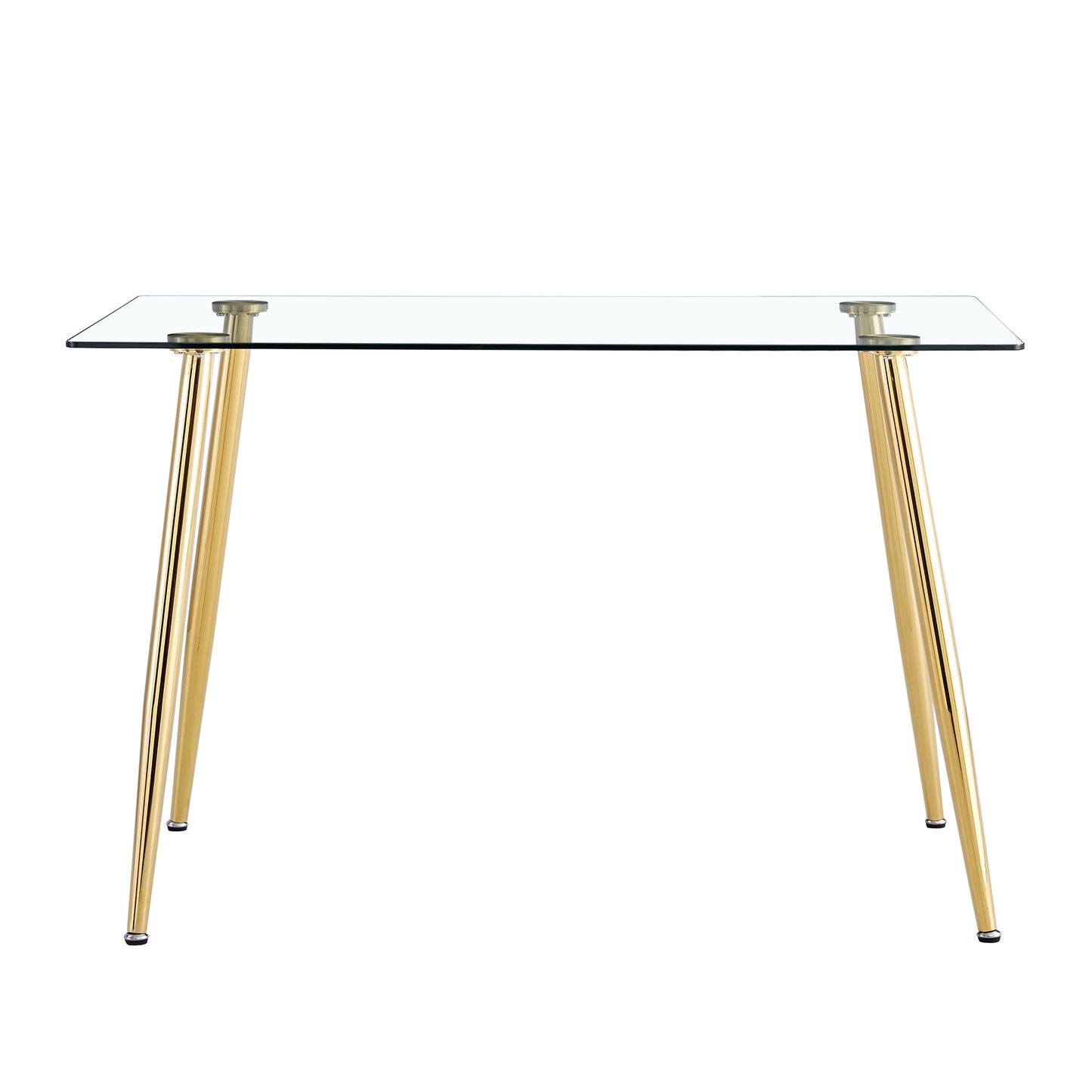 Sleek Glass Dining Table with Gold Legs