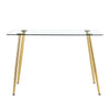 Sleek Glass Dining Table with Gold Legs