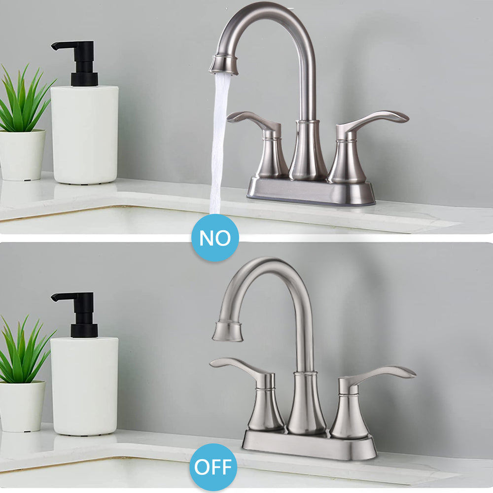 Swivel Brushed Nickel Bathroom Faucet with Pop-Up Drain