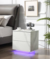 Shining White Nightstands with Drawers