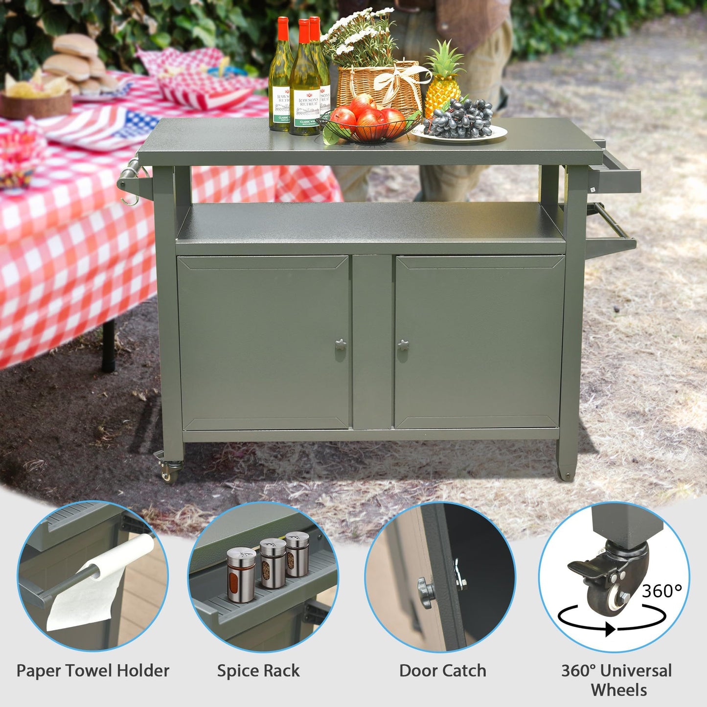 Grill Buddy Outdoor Cart & Prep Table