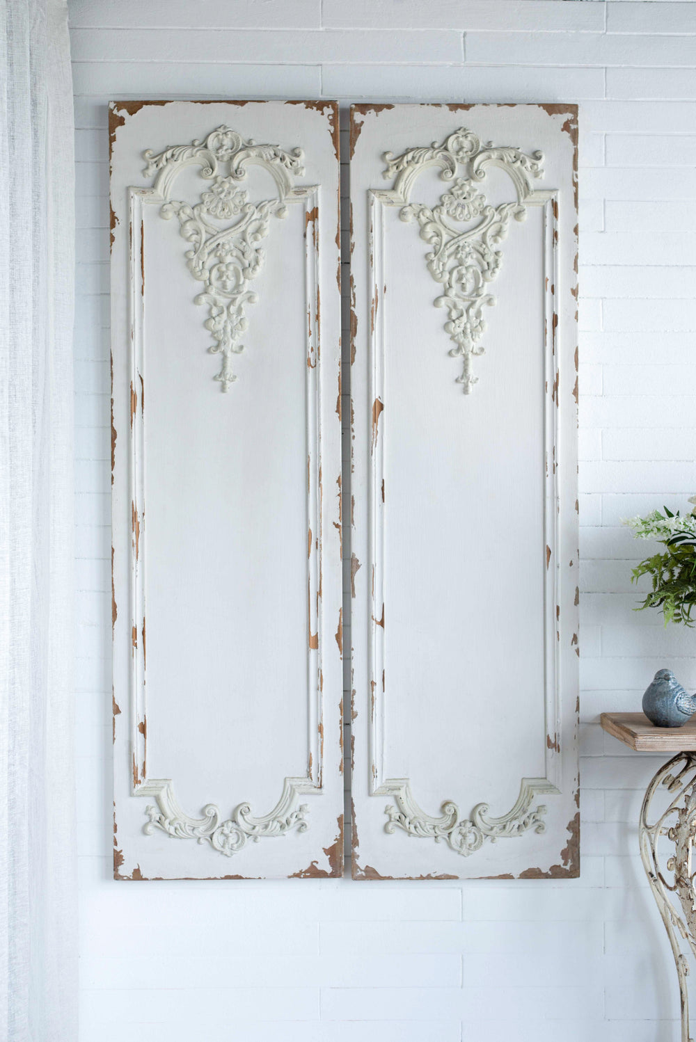 Trio of Elegant White Wall Panels