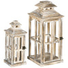 Rustic Wooden Lantern Set