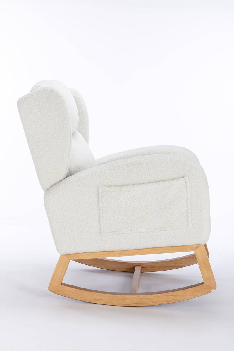 Cozy Ivory Teddy Rocking Chair