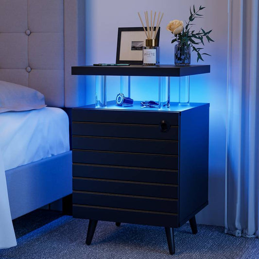 Glow Bedside Table with Drawers