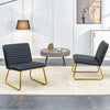 Chic Black Armless Sofa Chair with Gold Legs