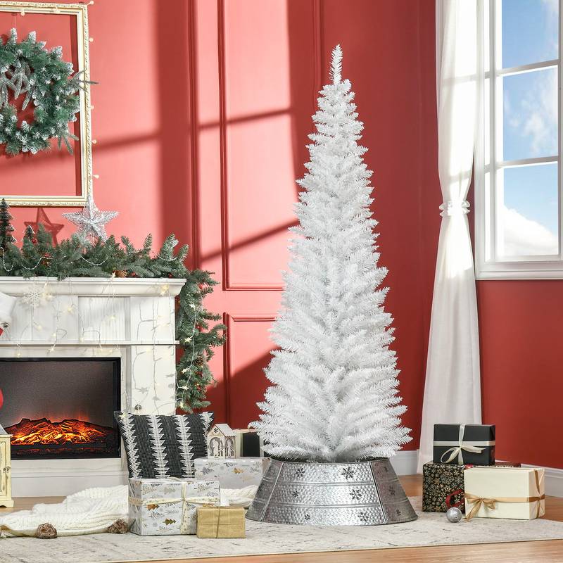 Slim White Pencil Christmas Tree