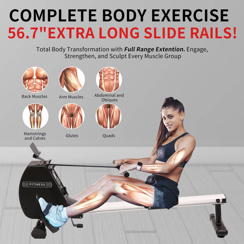 CozyFit Foldable Rowing Machine for Easy Home Workouts