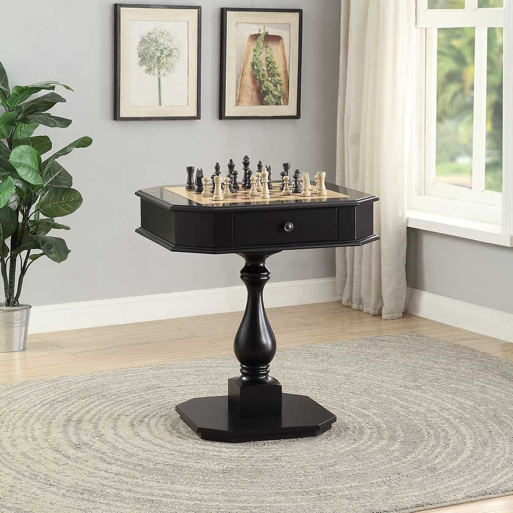 Sleek Black Game Table with Storage