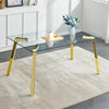 Gleaming Gold Glass Dining Table