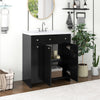 Sleek Black Vanity with Ceramic Sink & Ample Storage