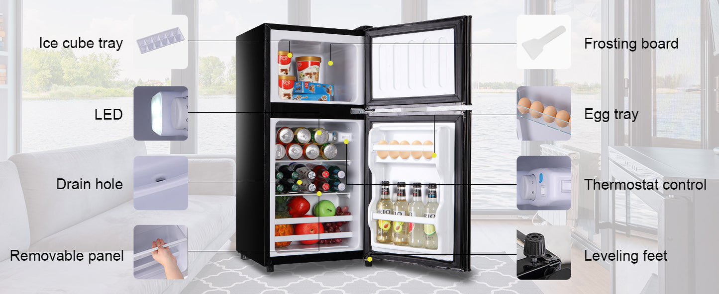 ChillMate Mini Fridge with Freezer - Perfect for Kitchen, Dorms, and Offices!