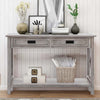 Chic Whitewashed Console Table with Drawers