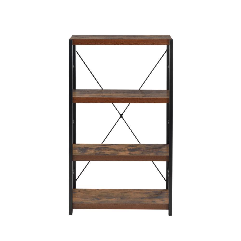 Weathered Oak & Black Bob Bookshelf