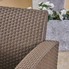 Cozy Outdoor Wicker Club Chairs with Beige Cushions