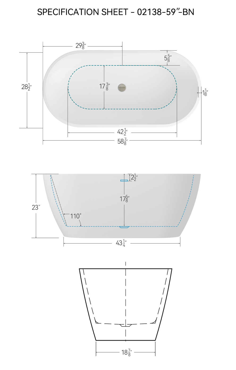 Sleek Glossy Freestanding Soaker Tub with Modern Drain