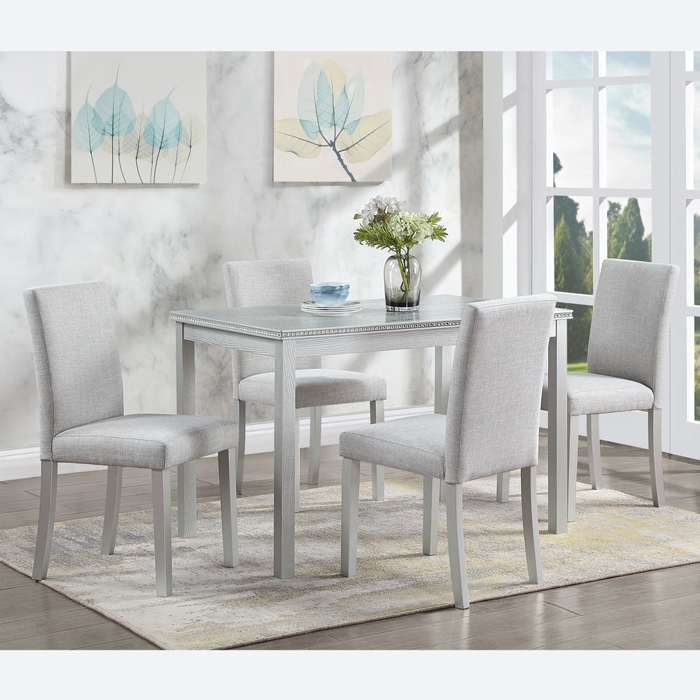 Elegant Wooden Dining Set with Plush Chairs