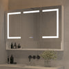 Sleek Silver LED Medicine Cabinet with Mirror