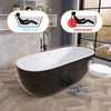 Dreamy Oval Soaking Tub - Free-Standing Design with Pop-Up Drain