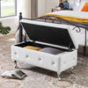 Cozy White Storage Bench with Padded Seat