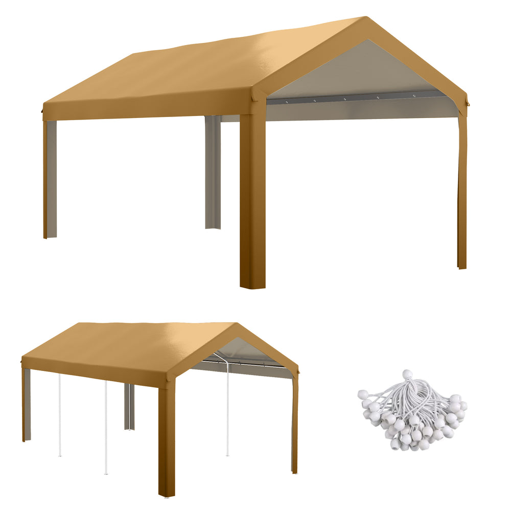 Beige Portable Carport Canopy Cover