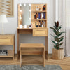 Radiant Vanity Set with Stool and LED Mirror