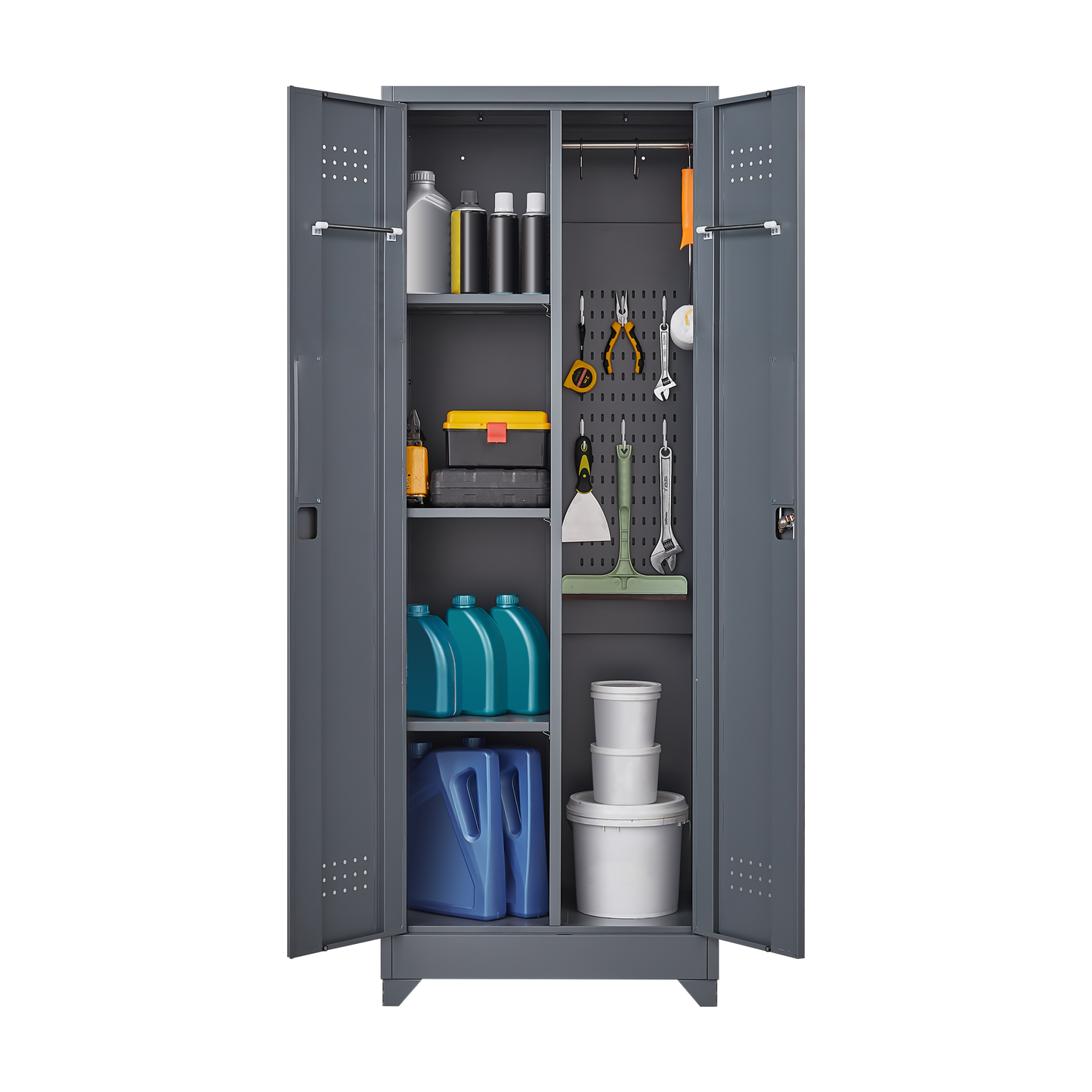 Lockable Metal Storage Solutions: Tall Tool Organizer for Home & Shop