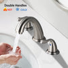 Sleek Dual Handle Brushed Nickel Faucet for Bathrooms