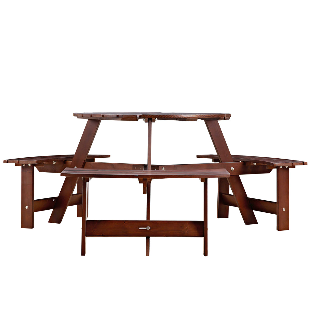 Gather & Enjoy: Spacious Round Picnic Table with Benches