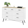 Elegant Deep Drawer Dresser in White and Oak