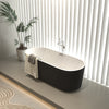 Sleek Pleated Black Freestanding Bathtub