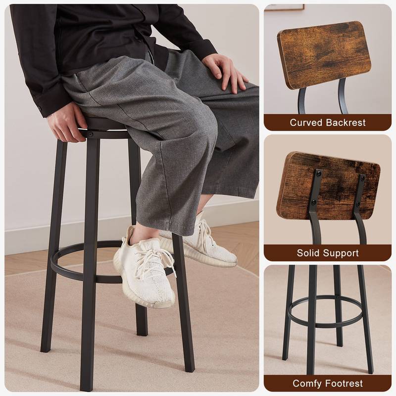 Rustic Swivel Bar Stools – Set of Two
