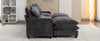 Cozy Black Chenille Sectional Sofa with Ottomans and USB Ports