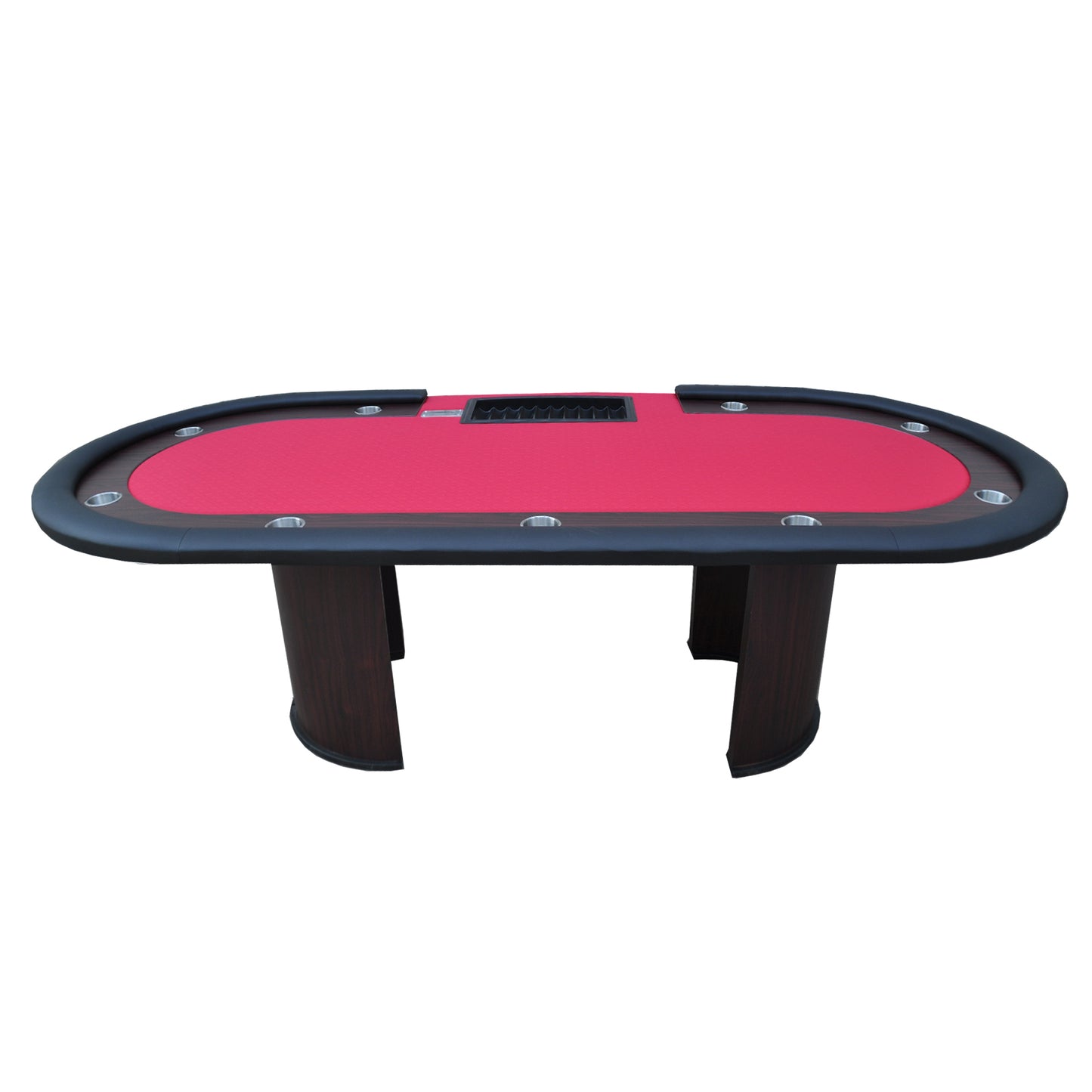 Ultimate Texas Hold'em Poker Table with Red Racetrack Design