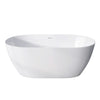 Sleek White Freestanding Soaking Tub with Pop-Up Drain