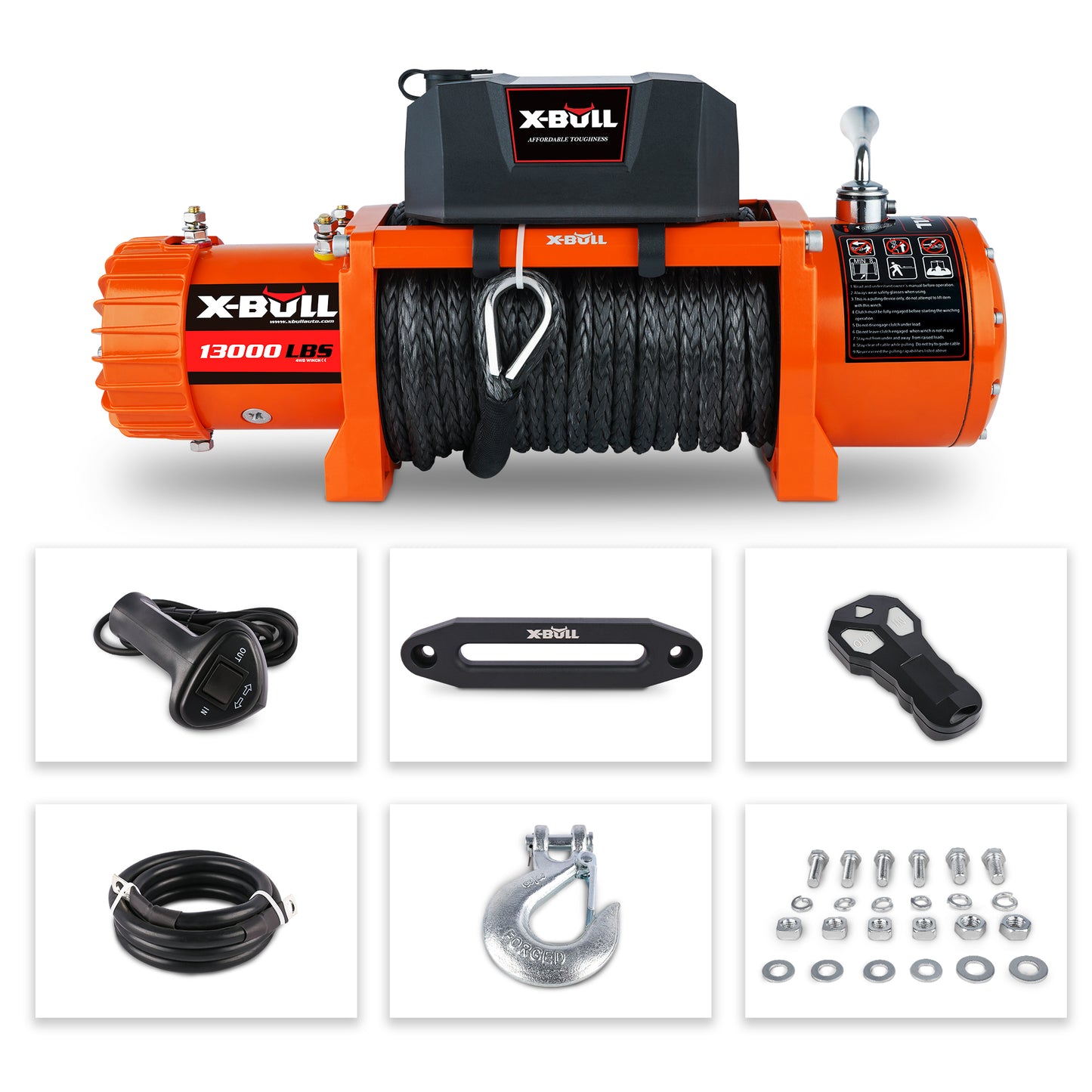 X-BULL Power Pull Electric Winch with Synthetic Rope