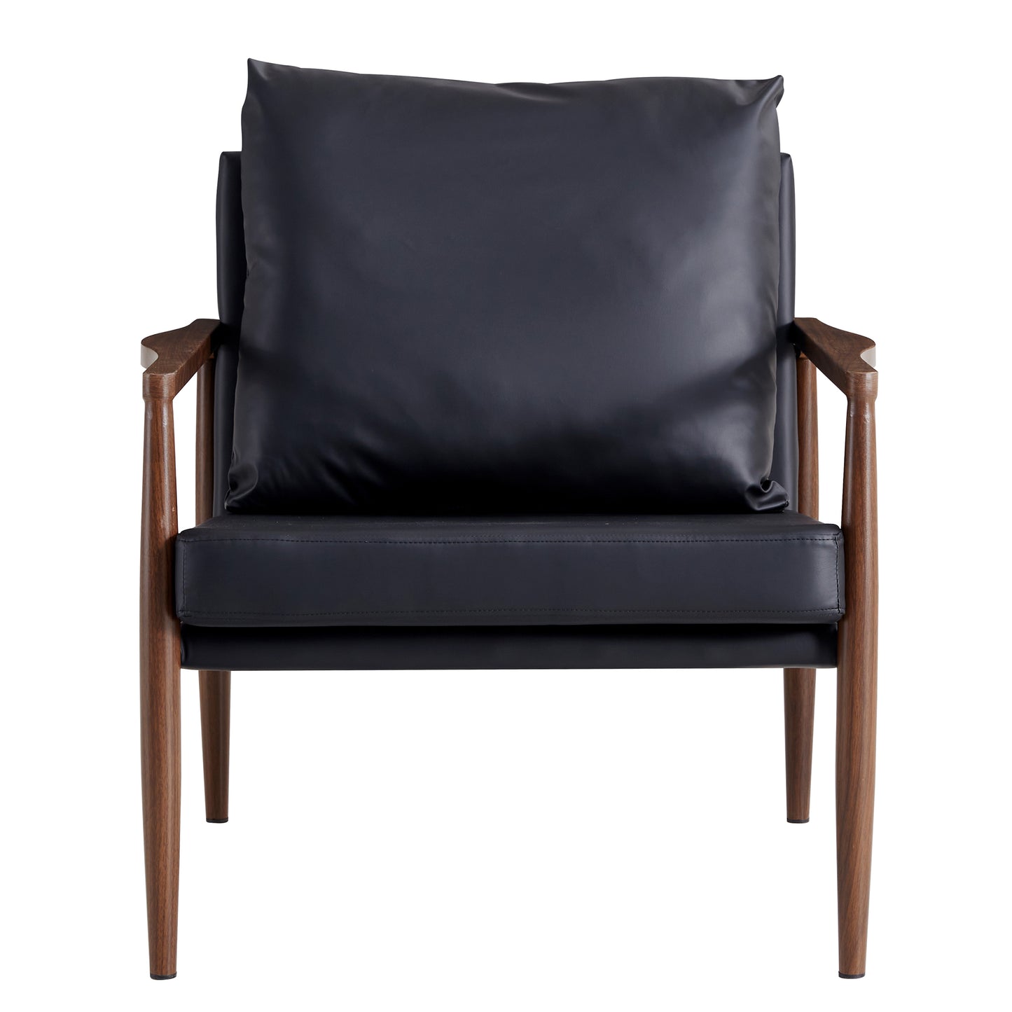 Chic Black Leather Accent Chair