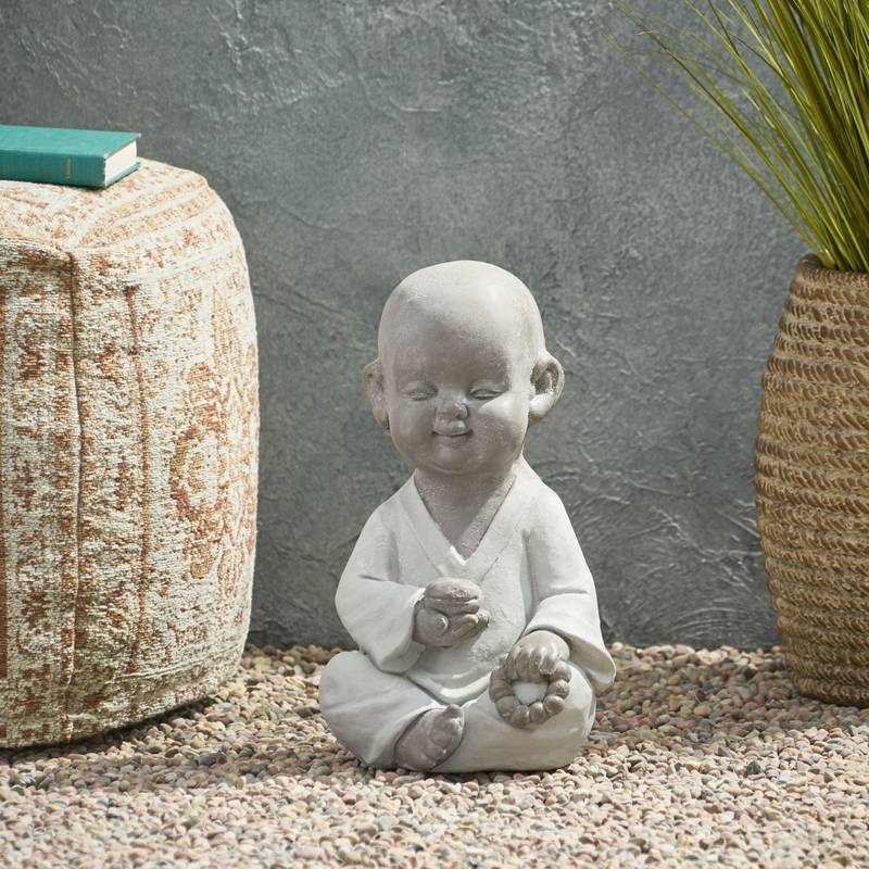 Serene Outdoor Monk Sculpture