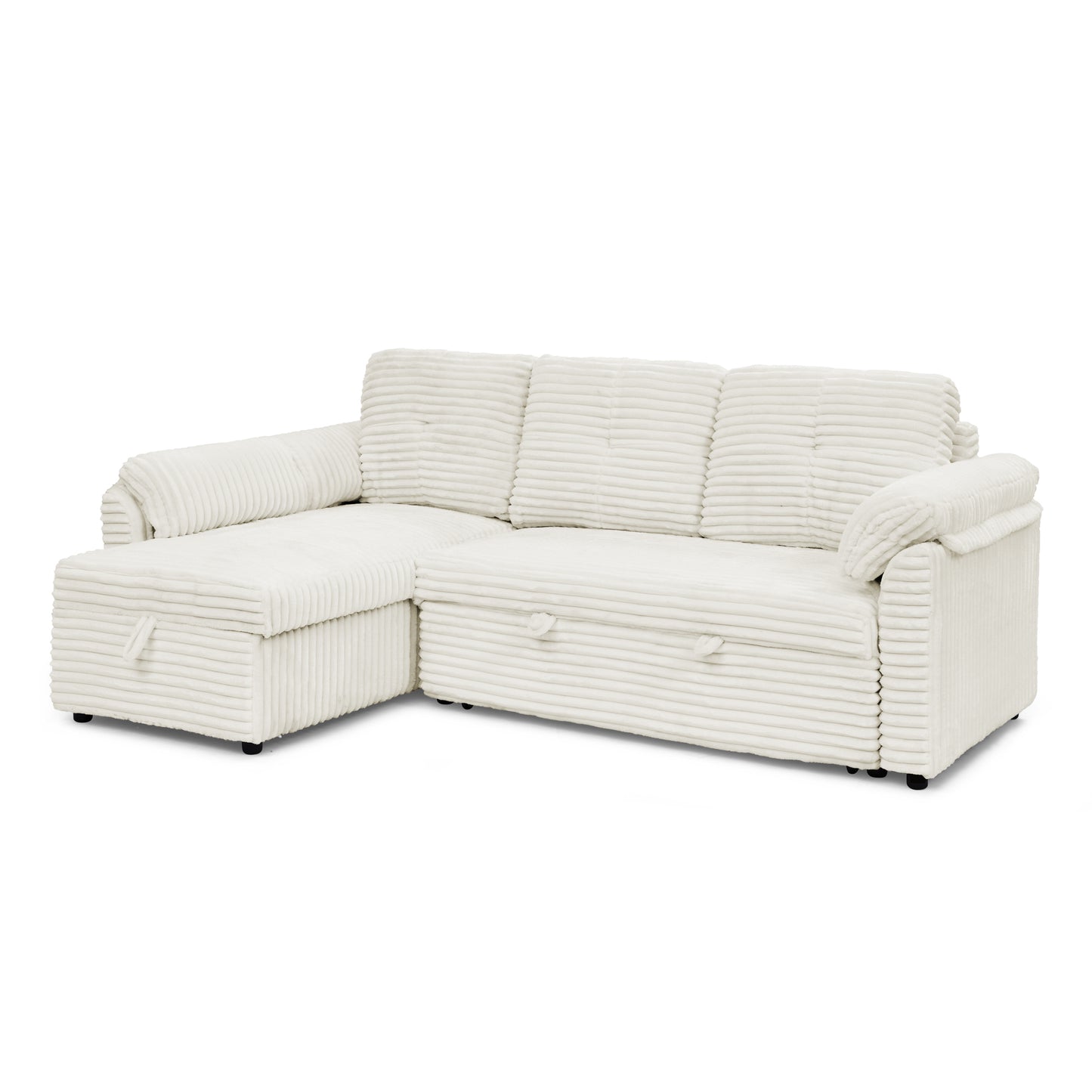 Cozy Convertible Corduroy Sofa Bed with Storage