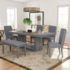 Modern Gray Dining Set with Extendable Table & Cozy Bench