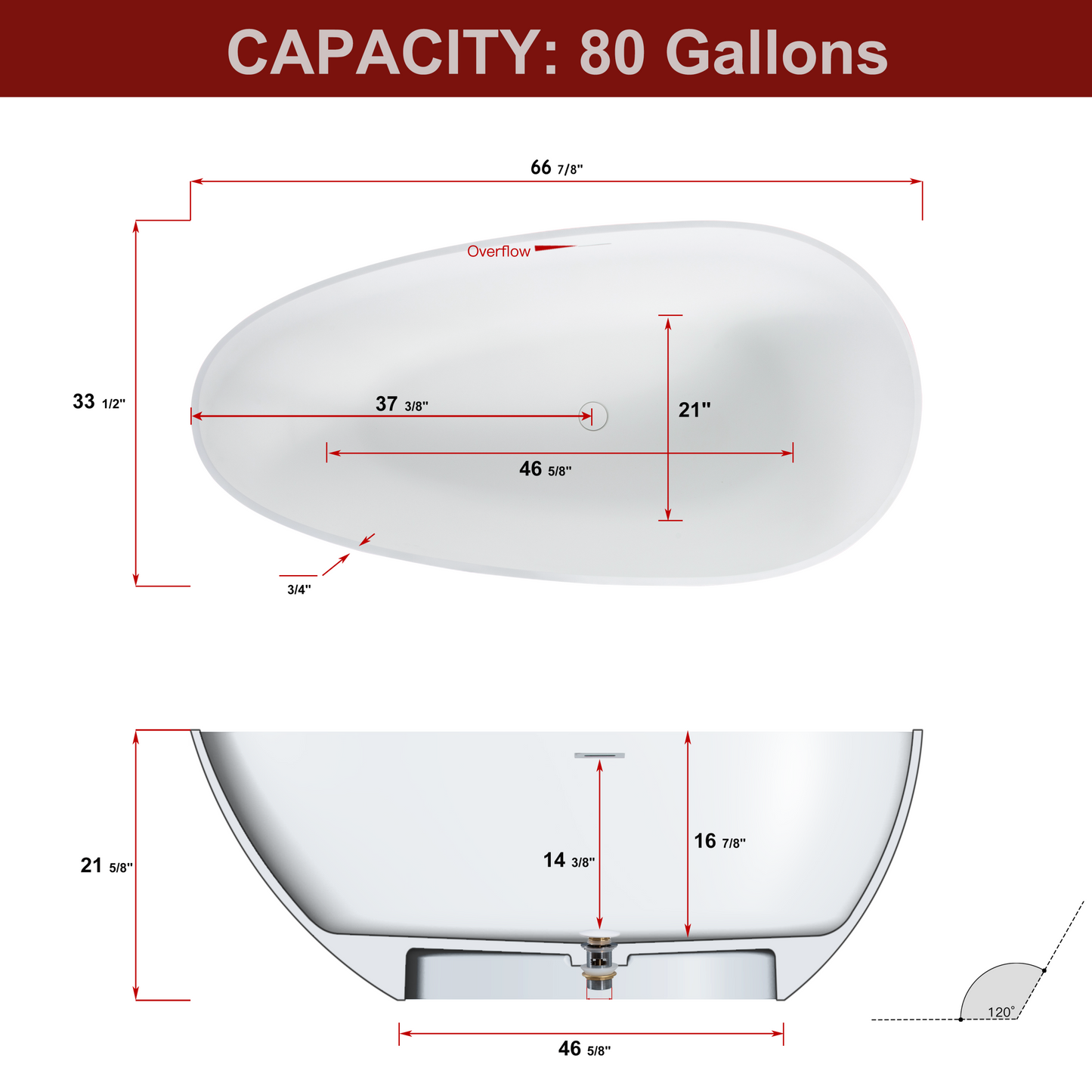 Luxury Matte White Freestanding Soaking Tub