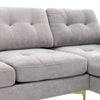 Cozy L-Shaped Sectional Sofa with Movable Ottoman - Light Grey