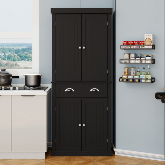 Chic Pantry Cabinet with Custom Shelves