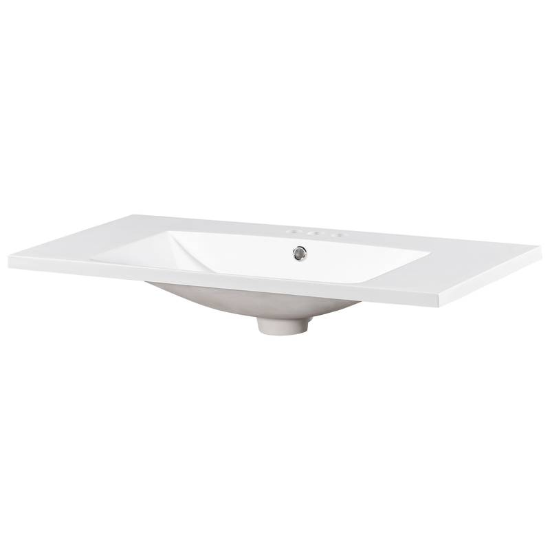 Chic Resin Vanity Sink with Three Faucet Holes