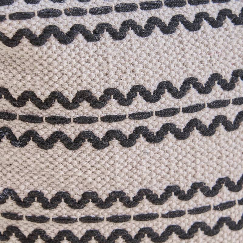 Lani Chic Black and Natural Pouf