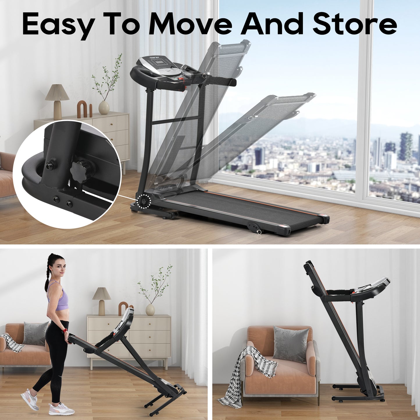 SmartFold Treadmill: Compact Running & Walking Machine for Home Fitness