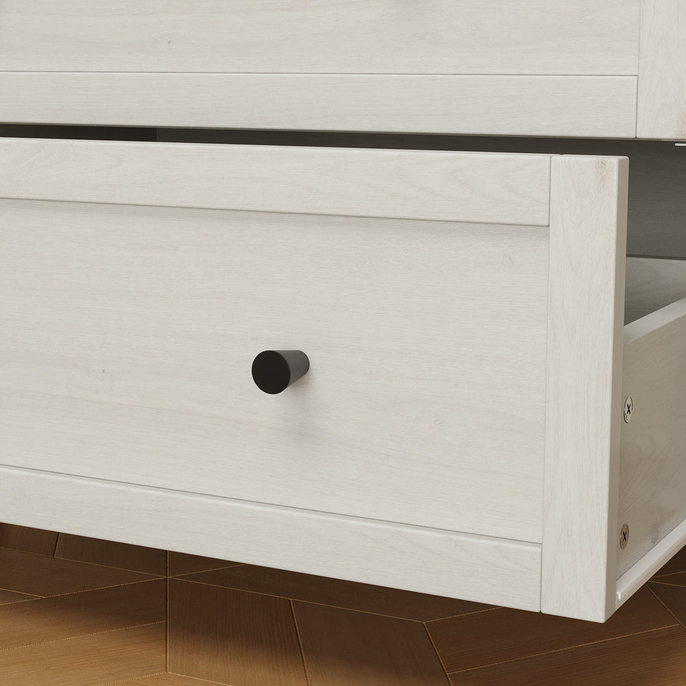 Elegant Pantry Storage Cabinet with Drawers and Shelves in Antique White