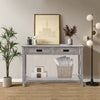 Chic Whitewashed Console Table with Drawers